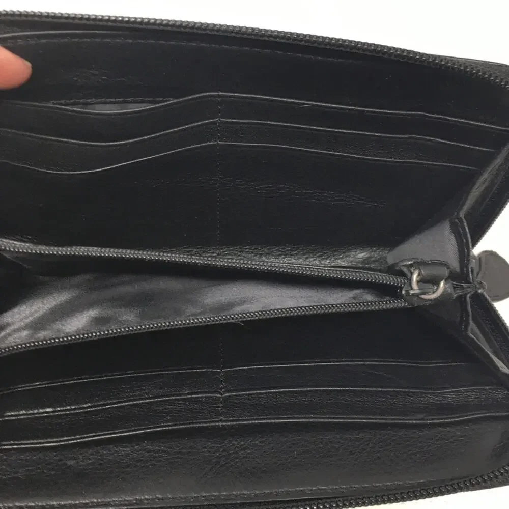 Brighton NWT Venezia Black Leather Zip Wallet